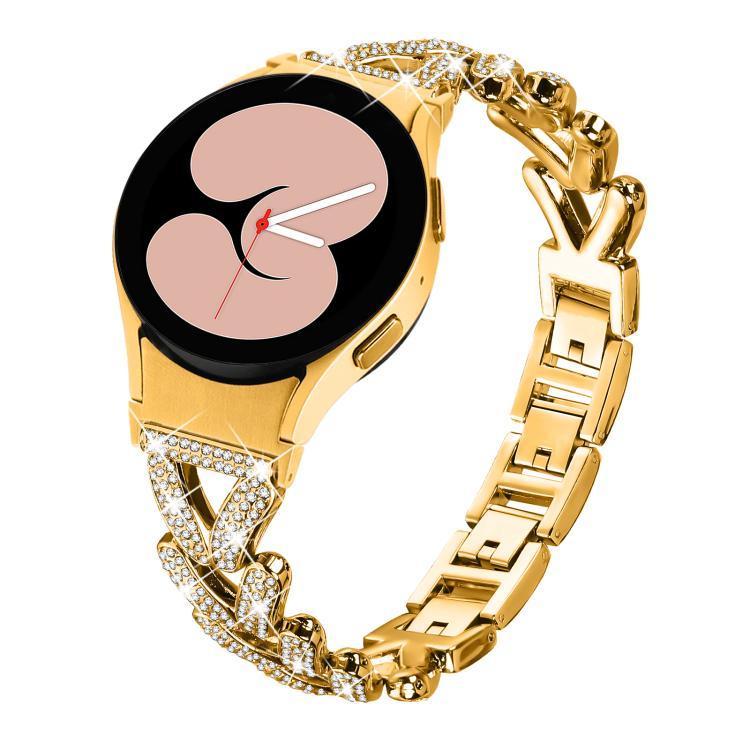 20mm xDfind スモールツイストダイヤモンドメタルウォッチバンド、Samsung Galaxy Watch FE/7/6/5/4 Classic用