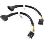 2本セット パソコンマザーボード USB3.0 アダプターケーブル、20ピンオスから9ピンメス、9ピンオスから20ピンメス