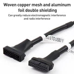 2本セット パソコンマザーボード USB3.0 アダプターケーブル、20ピンオスから9ピンメス、9ピンオスから20ピンメス