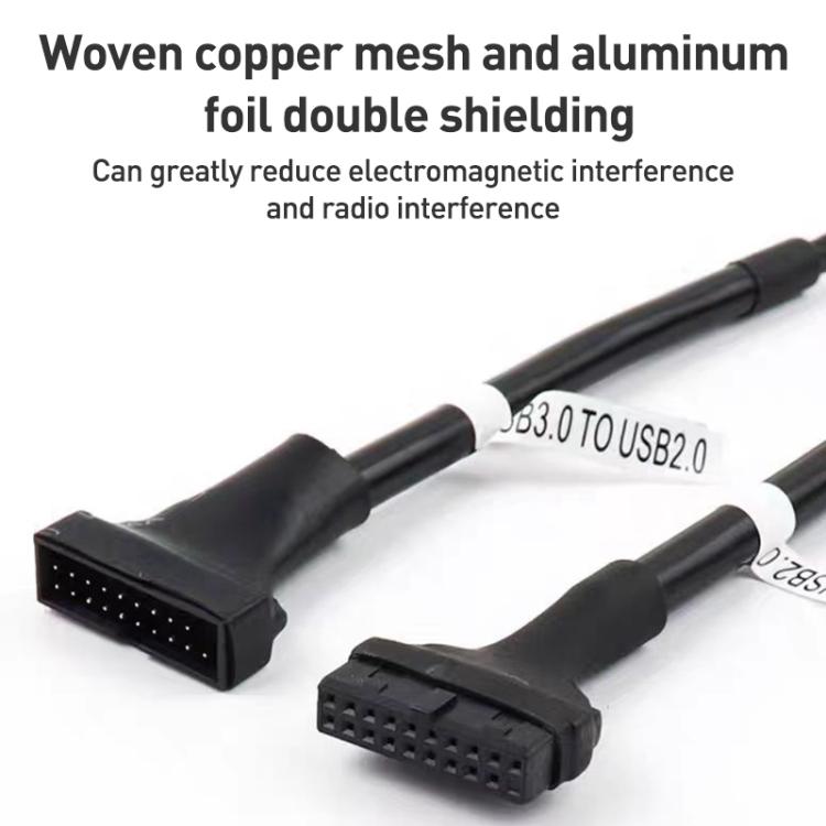2本セット パソコンマザーボード USB3.0 アダプターケーブル、20ピンオスから9ピンメス、9ピンオスから20ピンメス