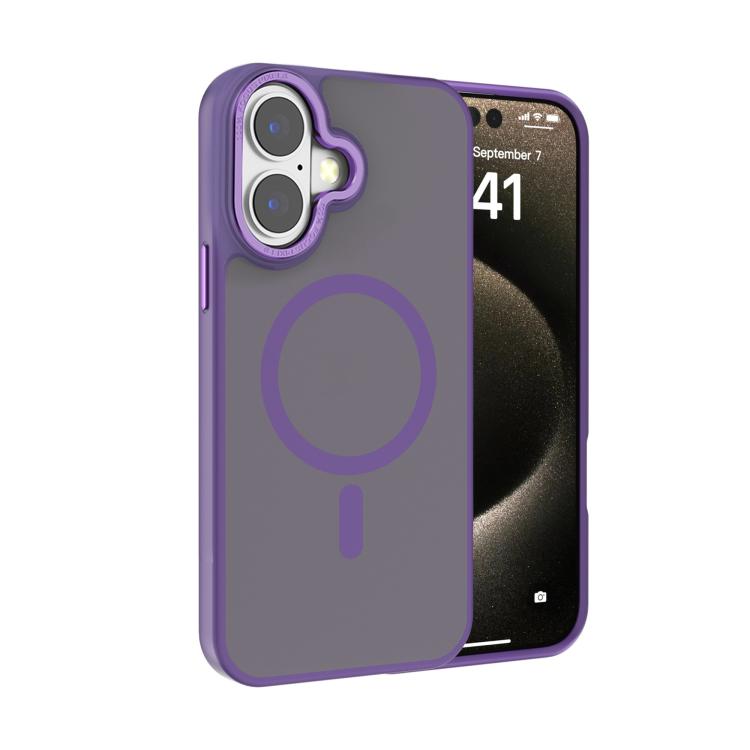 Kalebol Metal Lens Frame MagSafe Frosted PC Phone Case, For iPhone 16 Pro, For iPhone 16 Plus, For iPhone 16, For iPhone 15 Pro Max, For iPhone 15 Pro