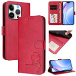 Litter Panda エンボス加工 RFID レザー電話ケース ストラップ付き、iPhone 17e / 16e 用、iPhone 17 Pro Max 用、iPhone 17 Pro 用、iPhone 17 用、iPhone Air 用、iPhone 16 Pro Max 用、iPhone 16 Pro 用、iPhone 16 Plus 用