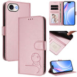 Litter Panda エンボス加工 RFID レザー電話ケース ストラップ付き、iPhone 17e / 16e 用、iPhone 17 Pro Max 用、iPhone 17 Pro 用、iPhone 17 用、iPhone Air 用、iPhone 16 Pro Max 用、iPhone 16 Pro 用、iPhone 16 Plus 用