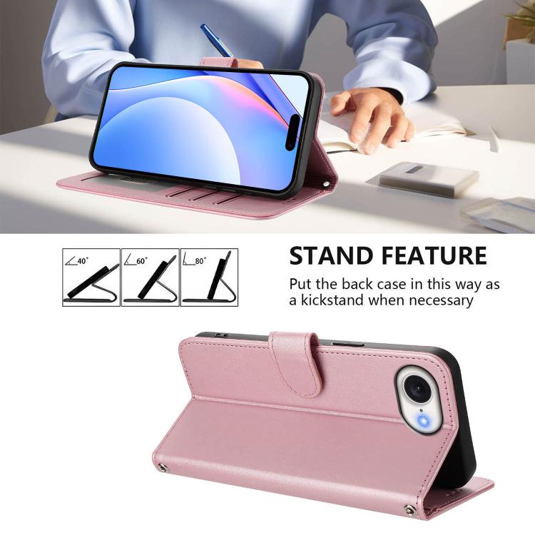 Litter Panda エンボス加工 RFID レザー電話ケース ストラップ付き、iPhone 17e / 16e 用、iPhone 17 Pro Max 用、iPhone 17 Pro 用、iPhone 17 用、iPhone Air 用、iPhone 16 Pro Max 用、iPhone 16 Pro 用、iPhone 16 Plus 用
