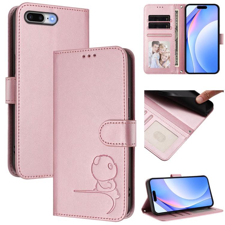 リトルパンダ型押し RFID レザー製スマホケース ストラップ付き、iPhone 11 Pro Max用、iPhone 11用、iPhone 11 Pro用、iPhone X / XS用、iPhone XR用、iPhone XS Max用、iPhone 8 Plus / 7 Plus用