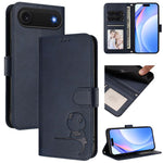 Litter Panda エンボス加工 RFID レザー電話ケース ストラップ付き、iPhone 17e / 16e 用、iPhone 17 Pro Max 用、iPhone 17 Pro 用、iPhone 17 用、iPhone Air 用、iPhone 16 Pro Max 用、iPhone 16 Pro 用、iPhone 16 Plus 用