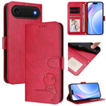 Litter Panda エンボス加工 RFID レザー電話ケース ストラップ付き、iPhone 17e / 16e 用、iPhone 17 Pro Max 用、iPhone 17 Pro 用、iPhone 17 用、iPhone Air 用、iPhone 16 Pro Max 用、iPhone 16 Pro 用、iPhone 16 Plus 用