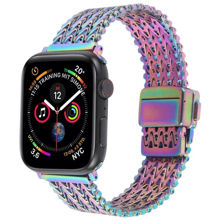 マグネットスナップ留め鋼メッシュメタルウォッチバンド、Apple Watch 46mm / 49mm / 45mm / 44mm用、Apple Watch 42mm / 41mm / 40mm / 38mm用