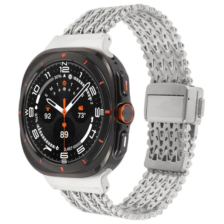 マグネティックスナップクラスプスチールメッシュメタルウォッチバンド、Samsung Galaxy Watch Ultra 47mm / Ultra 2025用