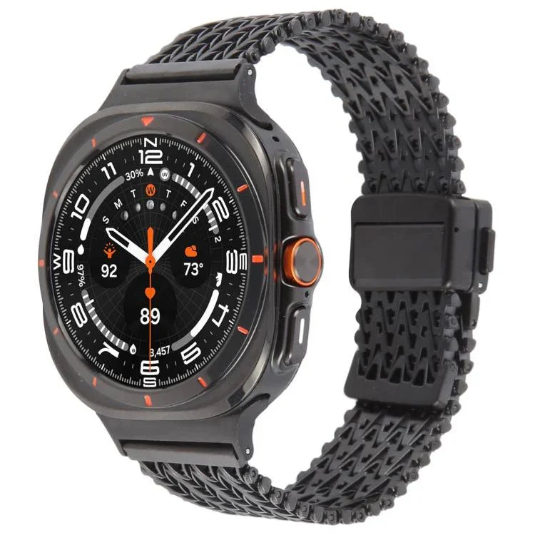 マグネティックスナップクラスプスチールメッシュメタルウォッチバンド、Samsung Galaxy Watch Ultra 47mm / Ultra 2025用