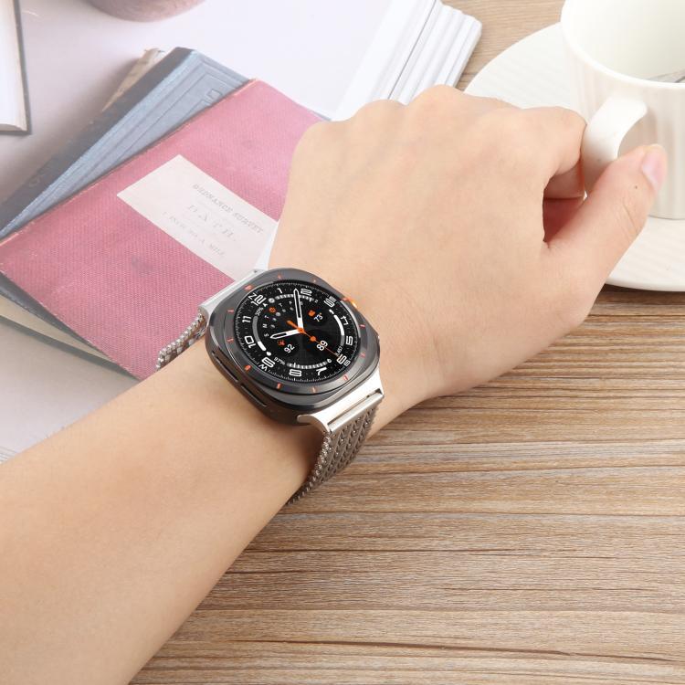 マグネティックスナップクラスプスチールメッシュメタルウォッチバンド、Samsung Galaxy Watch Ultra 47mm / Ultra 2025用