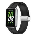 マグネット折りたたみシルバーバックル シリコンウォッチバンド、Samsung Galaxy Fit 3用
