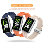 マグネット折りたたみシルバーバックル シリコンウォッチバンド、Samsung Galaxy Fit 3用