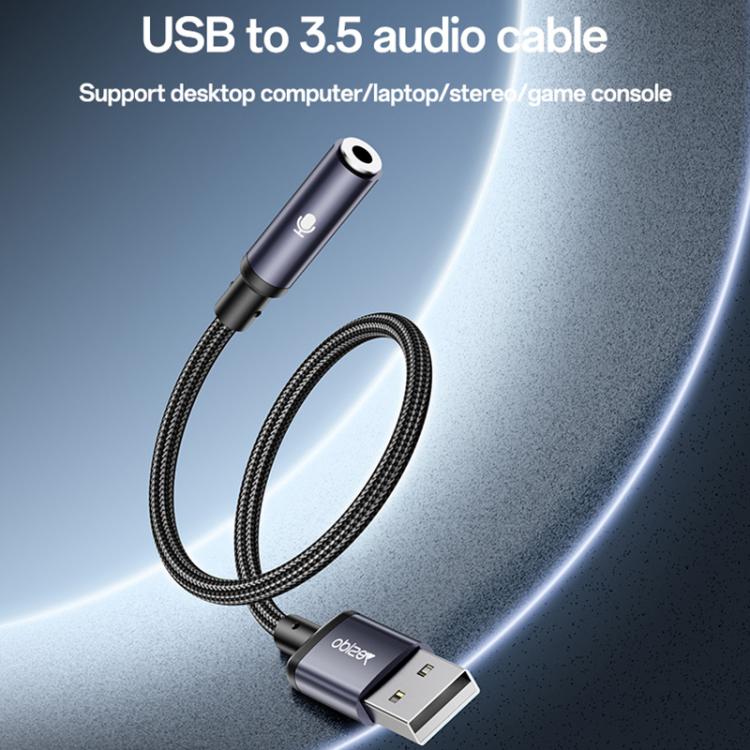 Yesido YAU46 USBから3.5mmアルミ合金オーディオアダプター、YAU46