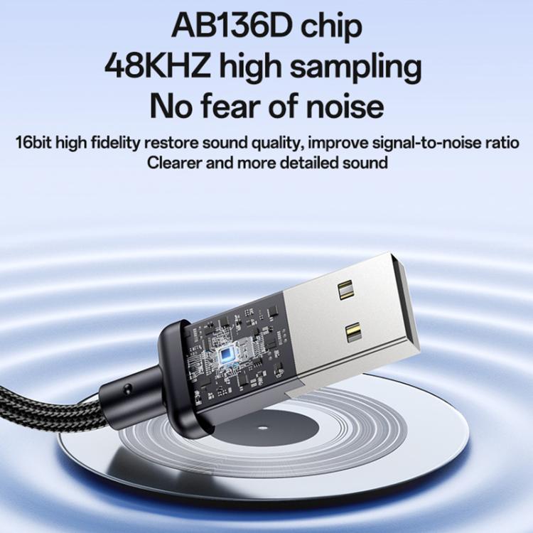 Yesido YAU46 USBから3.5mmアルミ合金オーディオアダプター、YAU46
