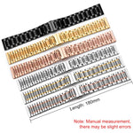 xDfind Five-bead Solid Stainless Steel Butterfly Buckle Watch Band, 14mm, 18mm, 20mm, 22mm