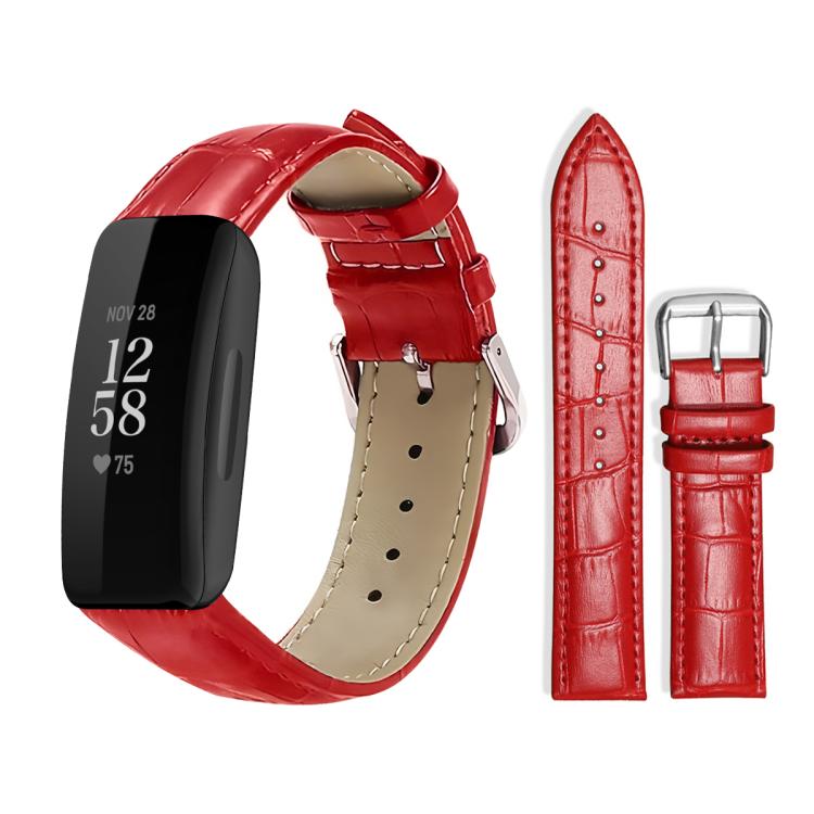 xDfind Bamboo Texture Pin Buckle Leather Watch Band, For Fitbit Charge 6 / 5 18mm, For Fitbit Inspire 3 12mm, For Fitbit Versa 4 / 3 / Sense2 / 1 20mm, For Fitbit Luxe / Special Edition 12mm, For Fitbit Inspire 2 / Ace 3 14mm                           ...