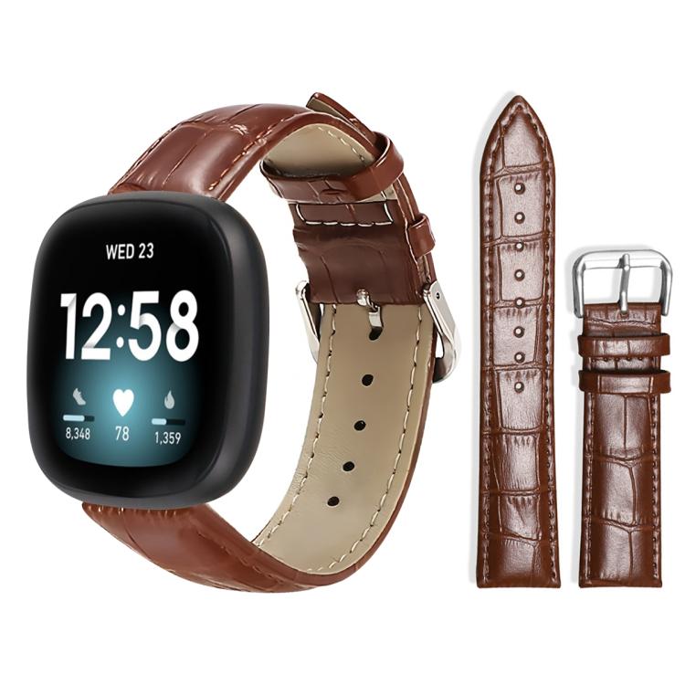 xDfind Bamboo Texture Pin Buckle Leather Watch Band, For Fitbit Charge 6 / 5 18mm, For Fitbit Inspire 3 12mm, For Fitbit Versa 4 / 3 / Sense2 / 1 20mm, For Fitbit Luxe / Special Edition 12mm, For Fitbit Inspire 2 / Ace 3 14mm                           ...