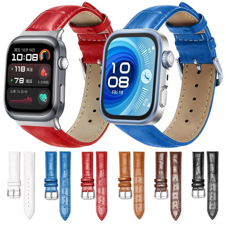 xDfind Bamboo Texture Pin Buckle Leather Watch Band, For Huawei Watch Fit 5 / Fit 5 Pro 20mm, For Huawei Band 10 / 9 / 8 14mm, For Huawei Watch D2 22mm