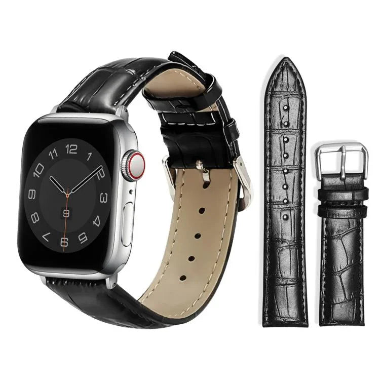 xDfind 竹目ピンバックルレザーウォッチバンド、Apple Watch 42 / 44 / 45 / 46 / 49mm用、Apple Watch 38 / 40 / 41 / S10 42mm用
