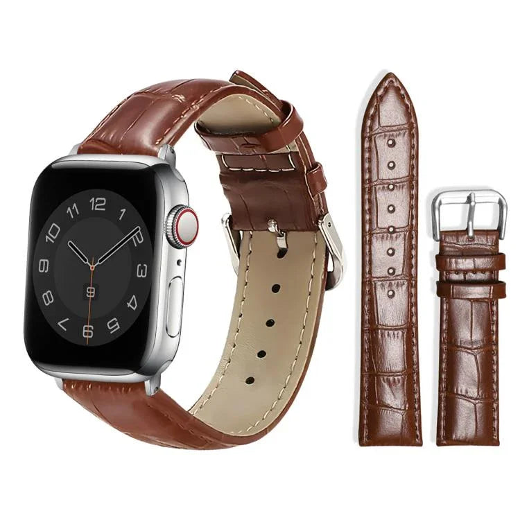 xDfind 竹目ピンバックルレザーウォッチバンド、Apple Watch 42 / 44 / 45 / 46 / 49mm用、Apple Watch 38 / 40 / 41 / S10 42mm用