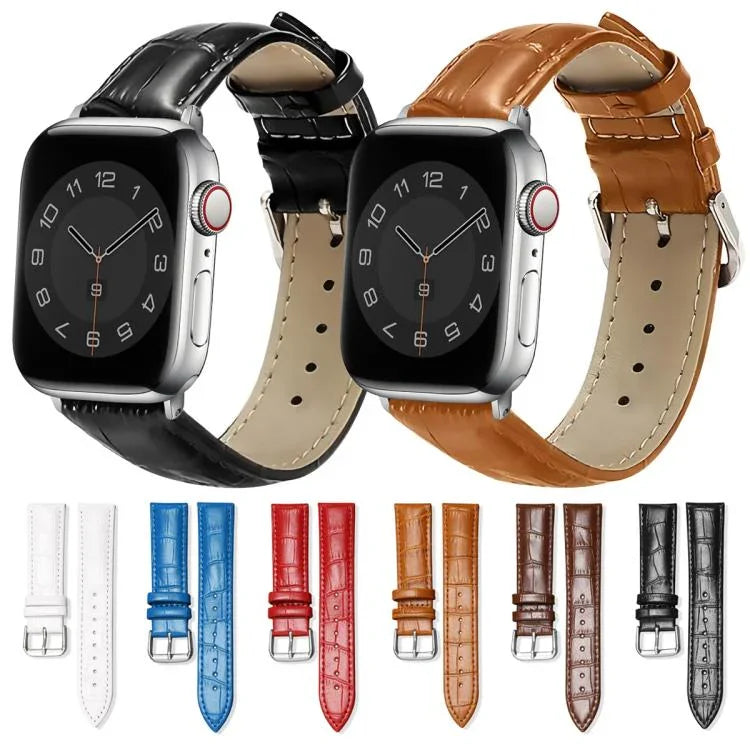 xDfind 竹目ピンバックルレザーウォッチバンド、Apple Watch 42 / 44 / 45 / 46 / 49mm用、Apple Watch 38 / 40 / 41 / S10 42mm用