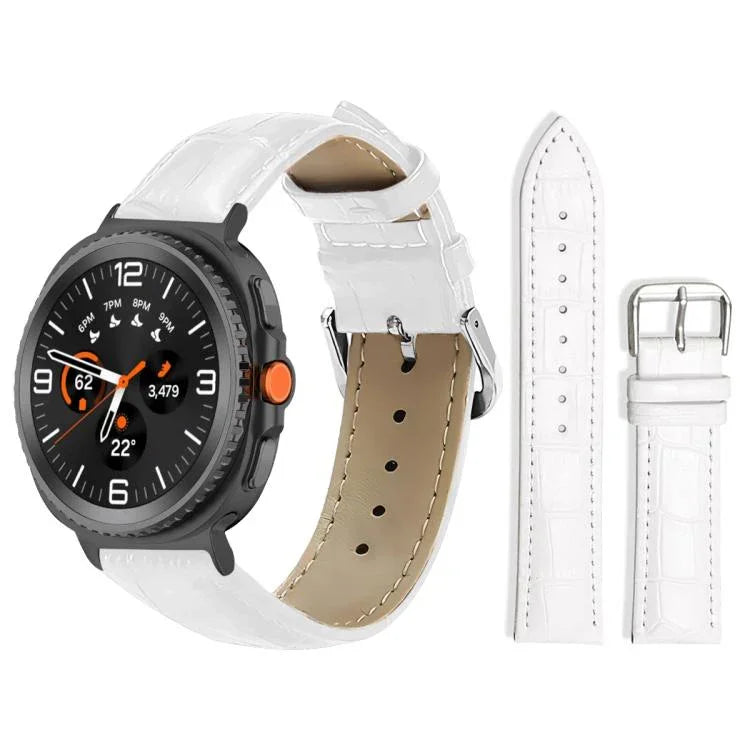 xDfind 竹目調ピンバックルレザーウォッチバンド、Samsung Galaxy Watch Ultra / Ultra 2025 22mm用、Samsung Galaxy Watch8 / Watch8 Classic 22mm用、Samsung Galaxy Watch7 / FE / 6 / 5 / 4 20mm用、Samsung Galaxy Fit3 SM-R390 20mm用