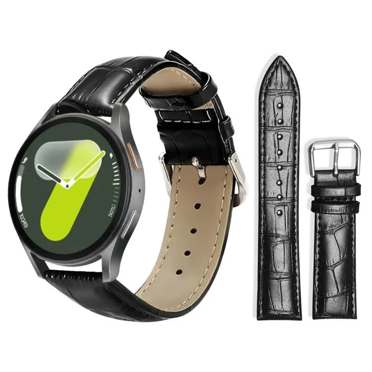 xDfind 竹目調ピンバックルレザーウォッチバンド、Samsung Galaxy Watch Ultra / Ultra 2025 22mm用、Samsung Galaxy Watch8 / Watch8 Classic 22mm用、Samsung Galaxy Watch7 / FE / 6 / 5 / 4 20mm用、Samsung Galaxy Fit3 SM-R390 20mm用