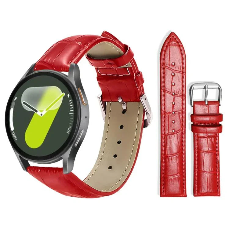 xDfind 竹目調ピンバックルレザーウォッチバンド、Samsung Galaxy Watch Ultra / Ultra 2025 22mm用、Samsung Galaxy Watch8 / Watch8 Classic 22mm用、Samsung Galaxy Watch7 / FE / 6 / 5 / 4 20mm用、Samsung Galaxy Fit3 SM-R390 20mm用