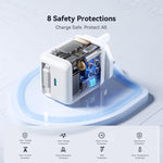JOYROOM JR-TCL06 67W USB-C / Type-Cポート GaN急速充電器 巻き取りケーブル付き、UKプラグ
