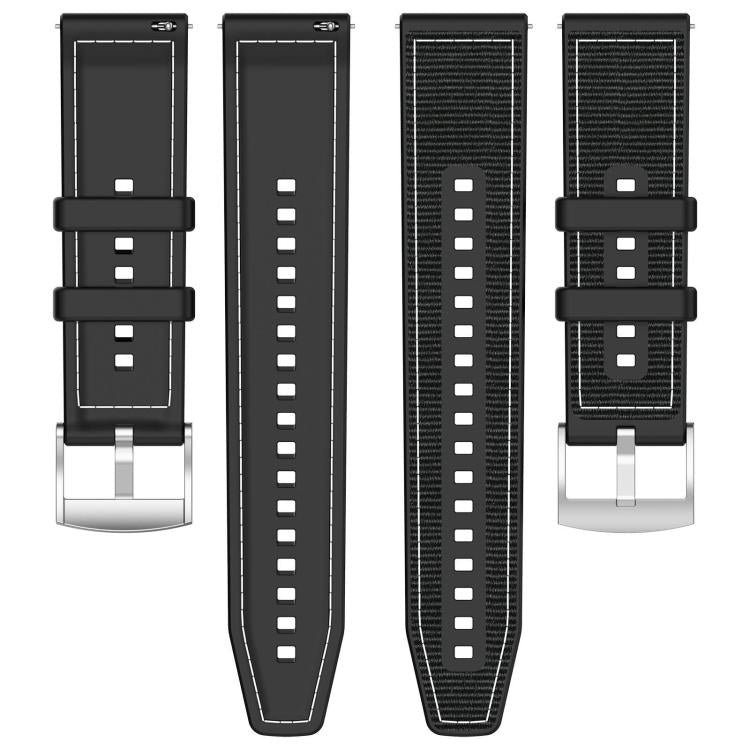 xDfind Hybrid Nylon Braid Silicone Watch Band, 22mm For Fossil Gen 5 Carlyle / Julianna