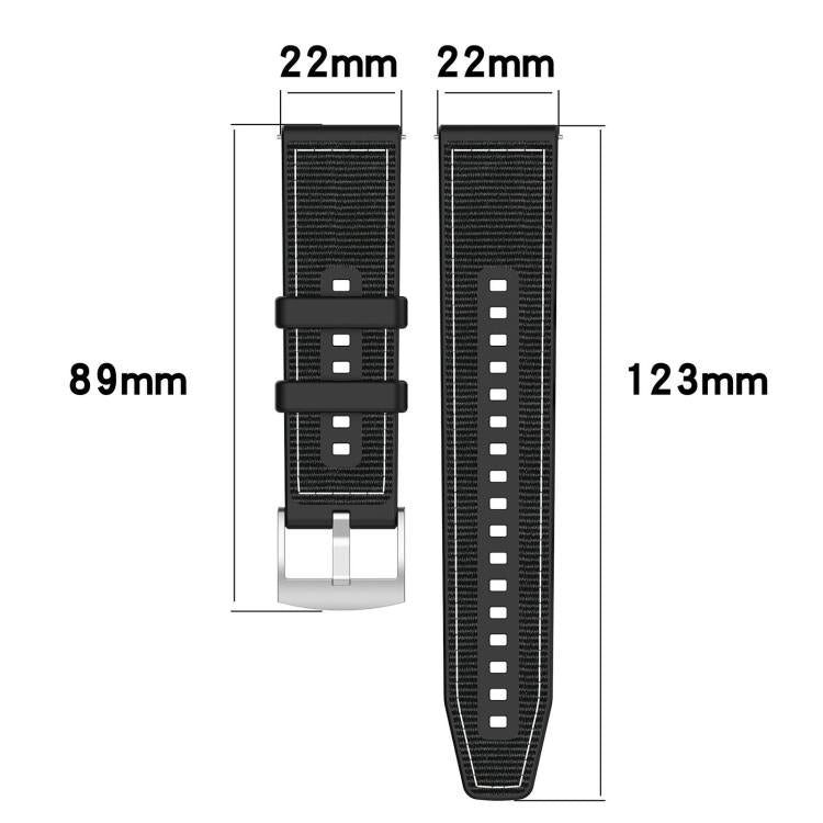 xDfind Hybrid Nylon Braid Silicone Watch Band, 22mm For Suunto Race S / Race / 9 Peak