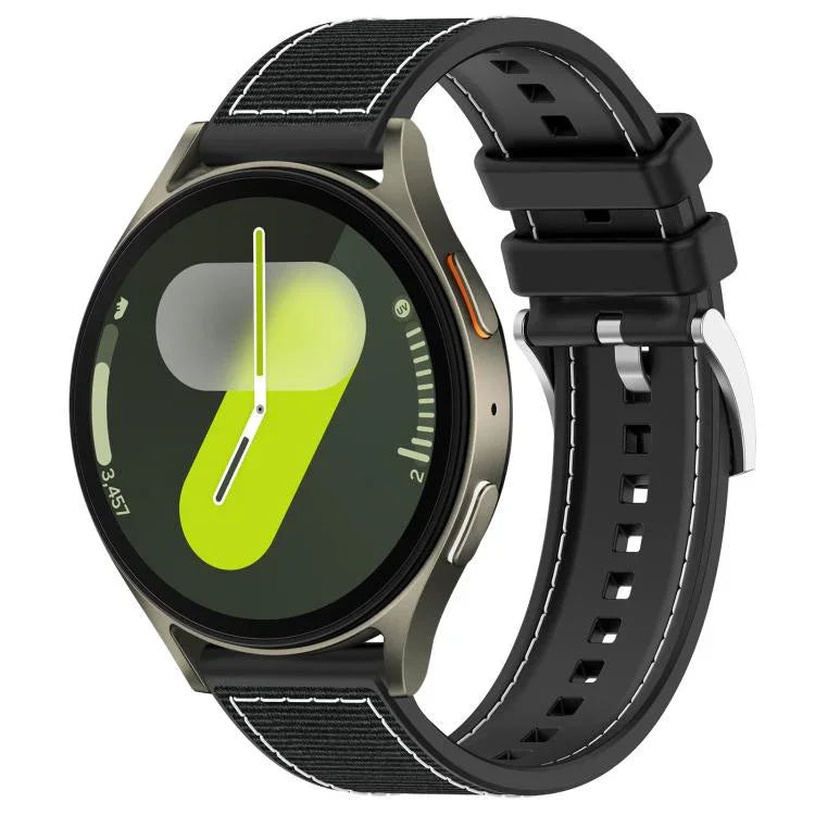 xDfind ハイブリッドナイロン編みシリコンウォッチバンド、Samsung Galaxy Watch Ultra / Ultra 2025 22mm用、Samsung Galaxy Watch 7 / 6 / 5 / FE 20mm用