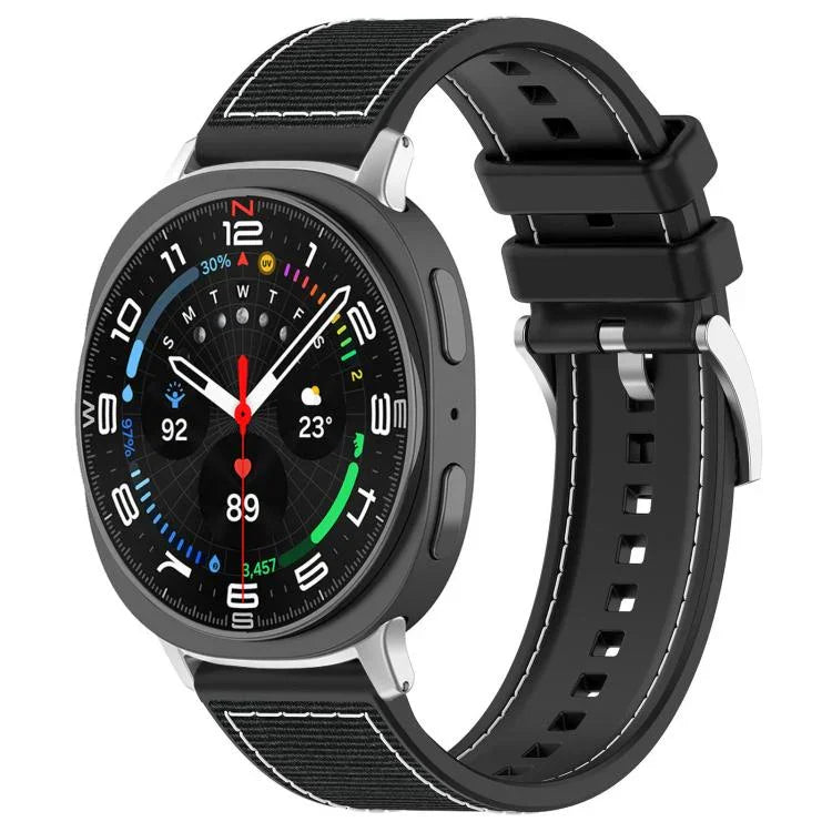 xDfind ハイブリッドナイロン編みシリコンウォッチバンド、Samsung Galaxy Watch Ultra / Ultra 2025 22mm用、Samsung Galaxy Watch 7 / 6 / 5 / FE 20mm用