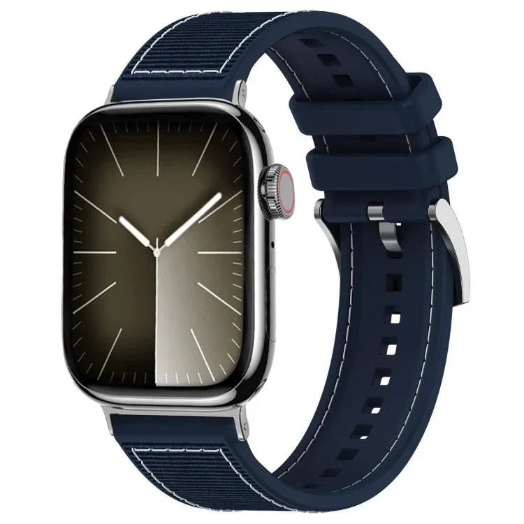 xDfind ハイブリッドナイロン編みシリコンウォッチバンド、Apple Watch 42 / 44 / 45 / 46 / 49mm 22mm用、Apple Watch 38 / 40 / 41 / S10 42mm 20mm用