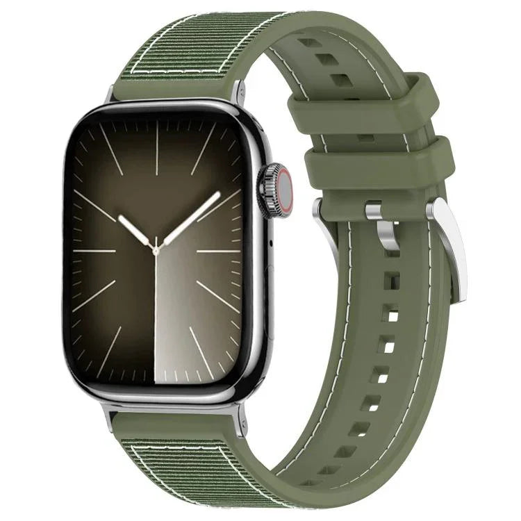 xDfind ハイブリッドナイロン編みシリコンウォッチバンド、Apple Watch 42 / 44 / 45 / 46 / 49mm 22mm用、Apple Watch 38 / 40 / 41 / S10 42mm 20mm用