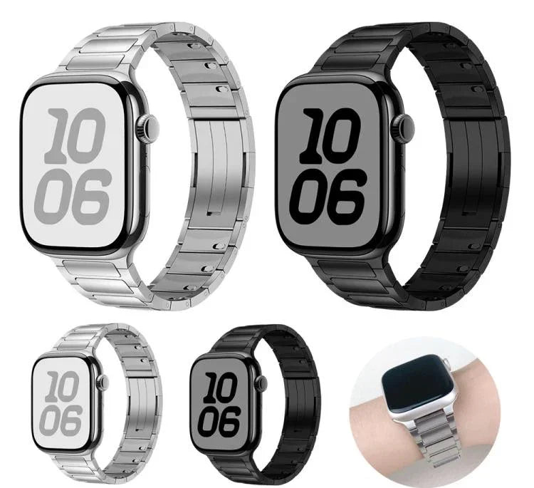 トリビーズ側面着脱式バックルステンレススチールウォッチバンド、Apple Watch 46mm / 49mm / 45mm / 44mm用、Apple Watch 42mm / 41mm / 40mm / 38mm用