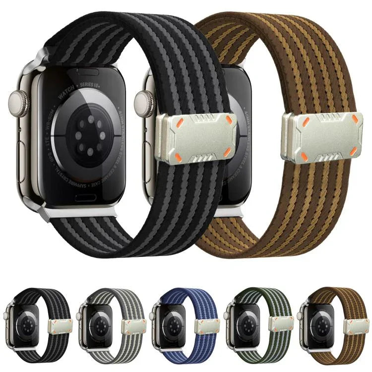 メカアーマーマグネットバックルナイロンウォッチバンド、Apple Watch 46mm / 49mm / 45mm / 44mm用、Apple Watch 42mm / 41mm / 40mm / 38mm用