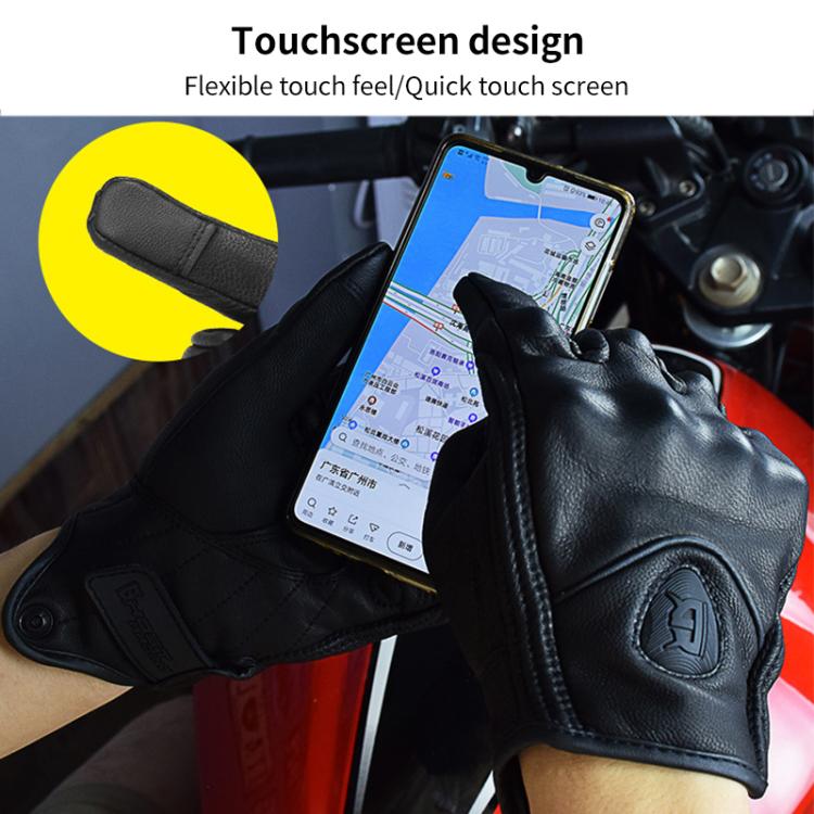 GHOST RACING GR-ST07 冬用ベルベット暖かいバイク用ライディンググローブ、M、XL、XXL
