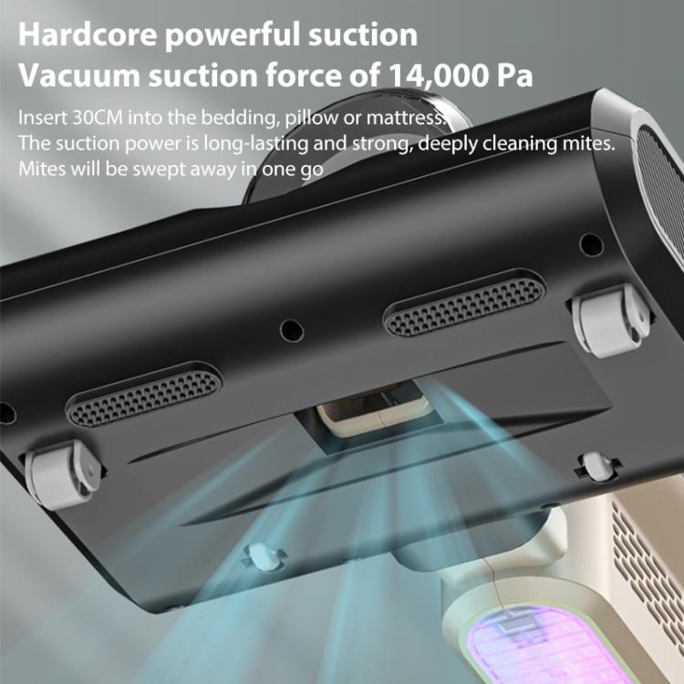 14000Pa 2イン1家庭用ハンドヘルドワイヤレスダニ除去器 UV殺菌掃除機