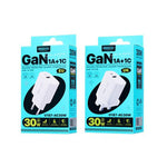 REMAX U187 30W USBおよびType-C GaN急速充電器、EUプラグ、UKプラグ
