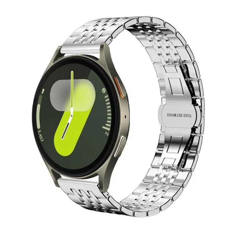 xDfind 七珠無垢ステンレススチールウォッチバンド、Samsung Galaxy Watch Ultra / Ultra 2025、Samsung Galaxy Watch8 / Watch8 Classic、Samsung Galaxy Watch 7 / 6 / 5 / FE、Samsung Galaxy Fit3 SM-R390用