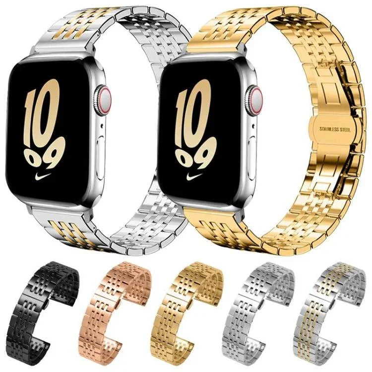 xDfind セブンビーズソリッドステンレススチールウォッチバンド、Apple Watch 42 / 44 / 45 / 46 / 49mm 22mm用、Apple Watch 38 / 40 / 41 / S10 42mm 20mm用