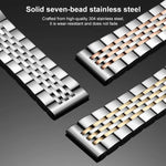 xDfind セブンビーズソリッドステンレススチールウォッチバンド、Apple Watch 42 / 44 / 45 / 46 / 49mm 22mm用、Apple Watch 38 / 40 / 41 / S10 42mm 20mm用