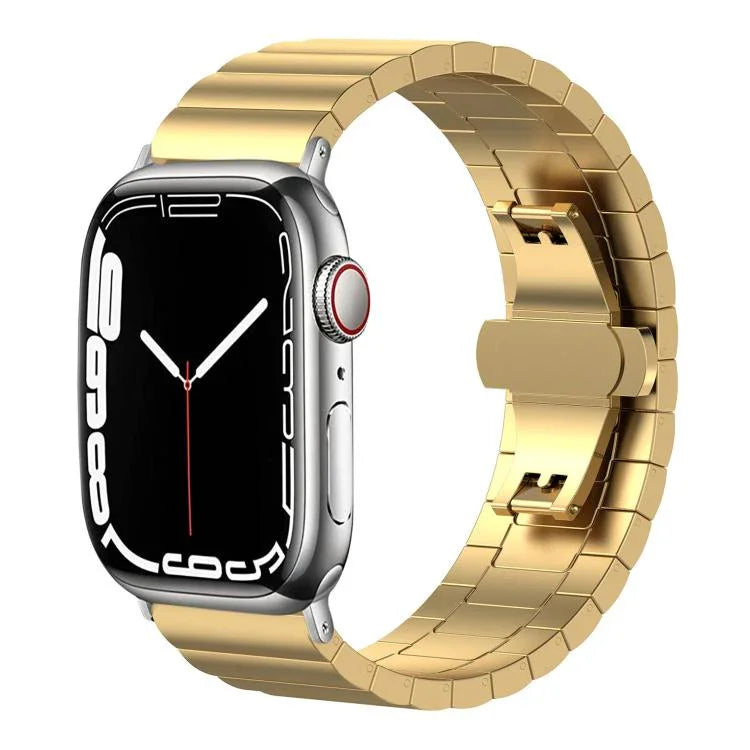 xDfind ワンビーズ竹ソリッドステンレススチールウォッチバンド、Apple Watch 42 / 44 / 45 / 46 / 49mm 22mm用、Apple Watch 38 / 40 / 41 / S10 42mm 20mm用