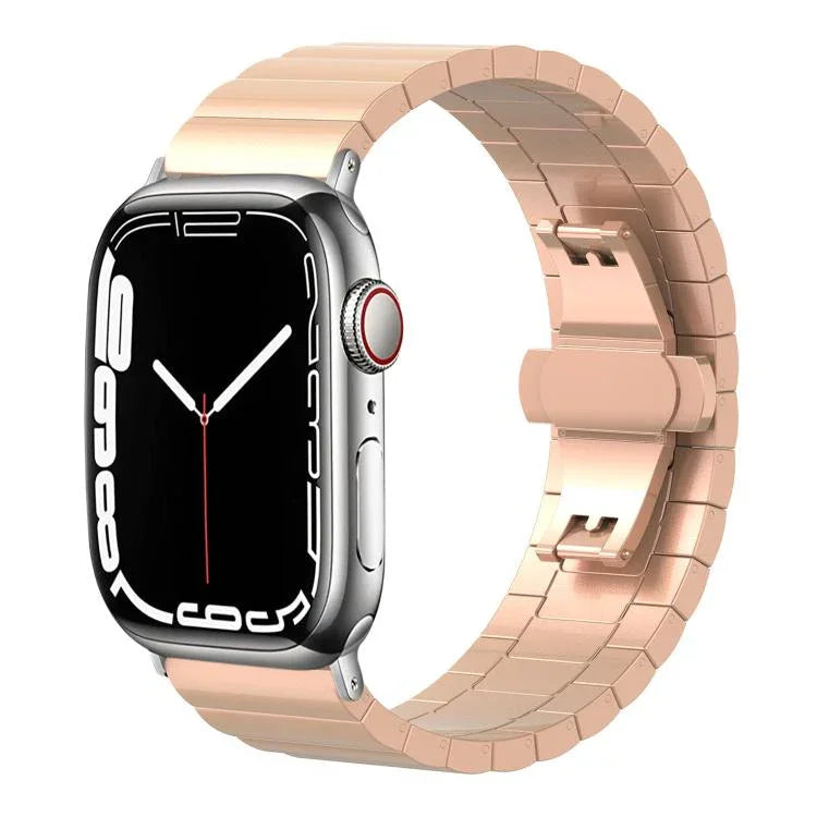 xDfind ワンビーズ竹ソリッドステンレススチールウォッチバンド、Apple Watch 42 / 44 / 45 / 46 / 49mm 22mm用、Apple Watch 38 / 40 / 41 / S10 42mm 20mm用