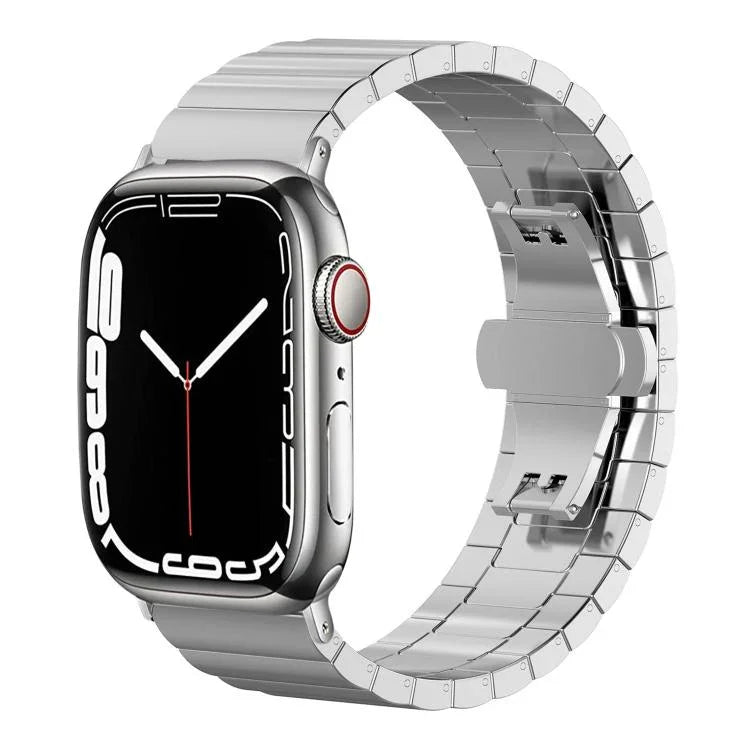 xDfind ワンビーズ竹ソリッドステンレススチールウォッチバンド、Apple Watch 42 / 44 / 45 / 46 / 49mm 22mm用、Apple Watch 38 / 40 / 41 / S10 42mm 20mm用