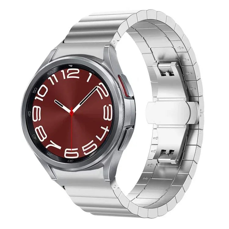 xDfind 一珠竹無垢ステンレススチールウォッチバンド、Samsung Galaxy Watch8 / Watch8 Classic 22mm、Samsung Galaxy Watch 7 / 6 / 5 / FE 20mm、Samsung Galaxy Fit3 SM-R390 18mm用