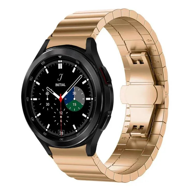 xDfind 一珠竹無垢ステンレススチールウォッチバンド、Samsung Galaxy Watch8 / Watch8 Classic 22mm、Samsung Galaxy Watch 7 / 6 / 5 / FE 20mm、Samsung Galaxy Fit3 SM-R390 18mm用