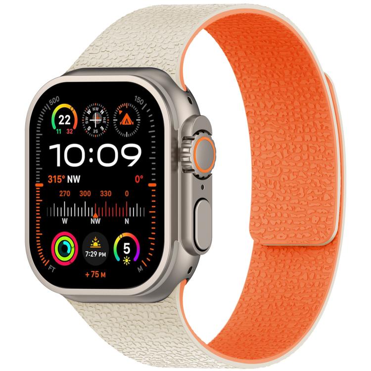xDfind ライチテクスチャーマグネットシリコンウォッチバンド、Apple Watch 42 / 44 / 45 / 46 / 49mm用、Apple Watch 38 / 40 / 41 / S10 42mm用